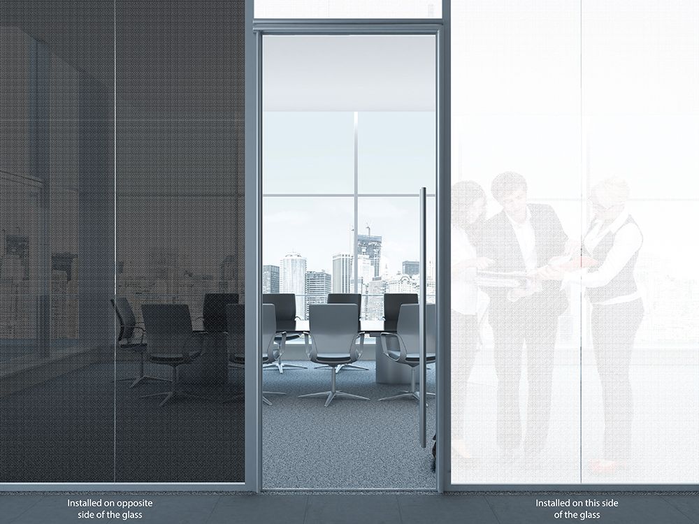 White 48" x 100 ft Dot Matrix Static Cling Perforated Graphic Window Film 