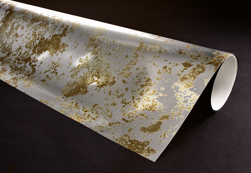 Decorative Films, LLC.: SX-7002 Vintage Gold on Silver Mirror