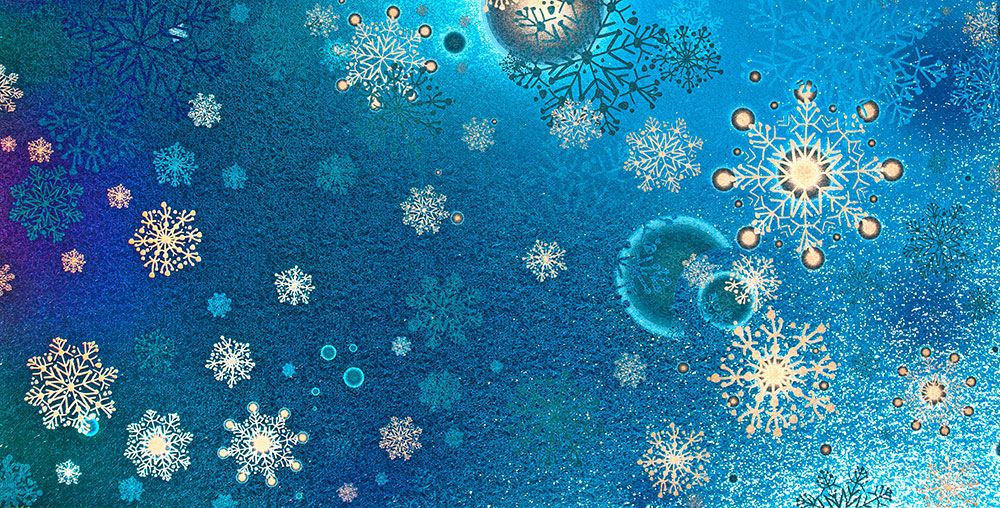 SX-SC216 Blue White Snowflakes