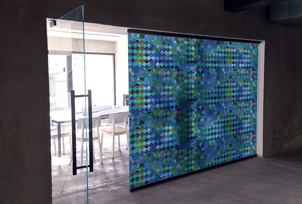SXRR-9004-O Sapphire Stained Glass - Opalescent