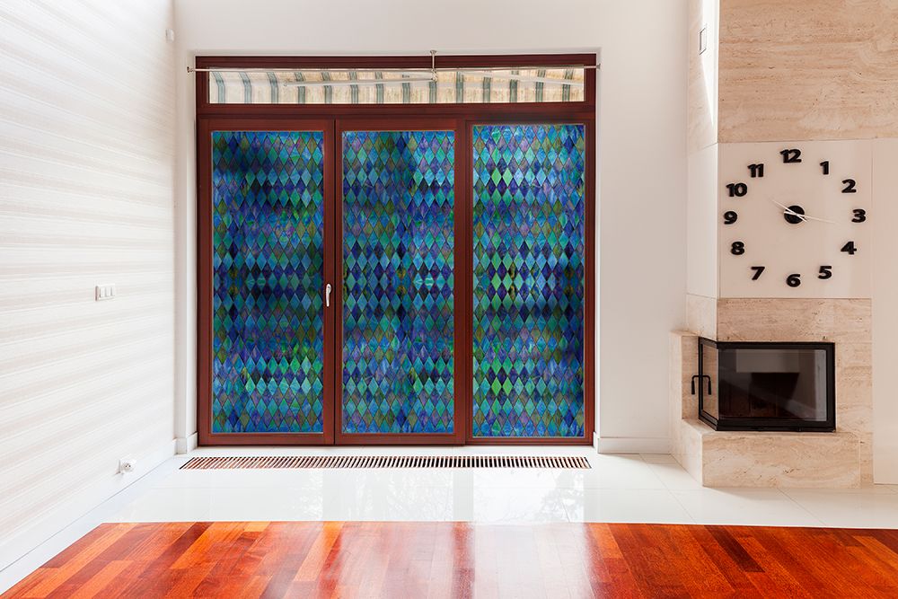 SXRR-9040-O Blue Diamond Stained Glass - Opalescent
