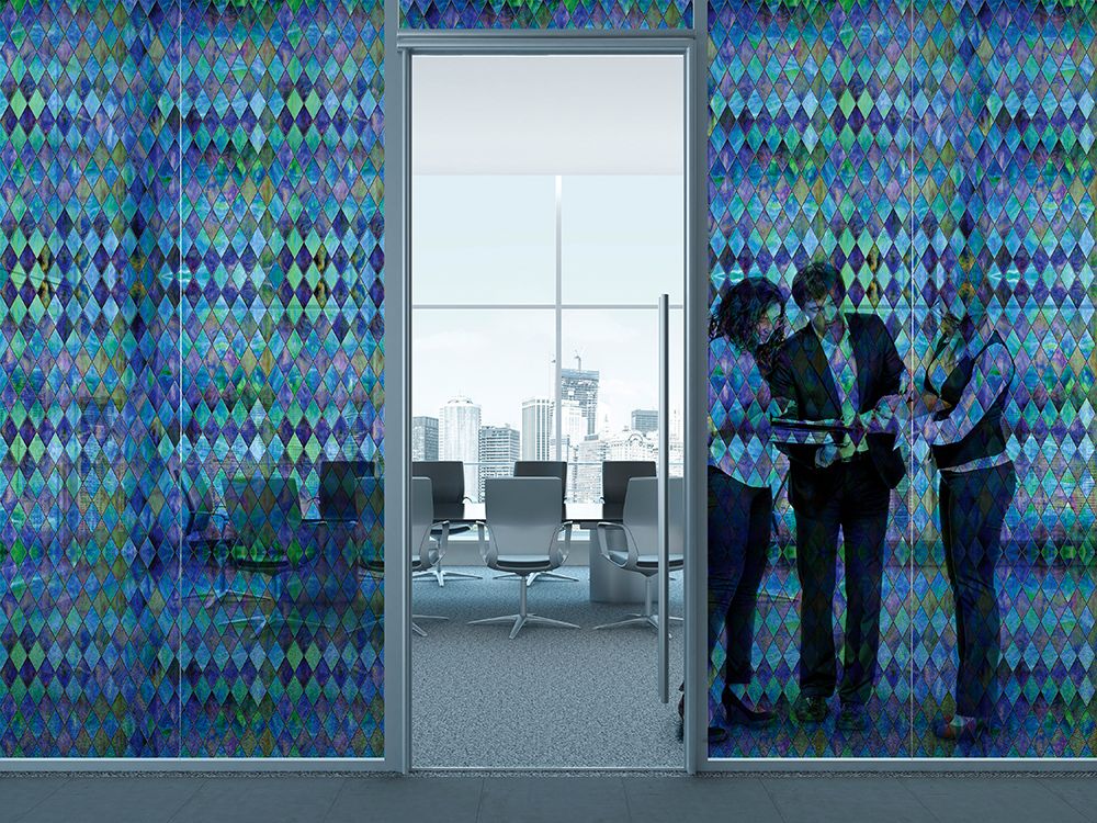SXRR-9040-T Blue Diamond Stained Glass - Transparent