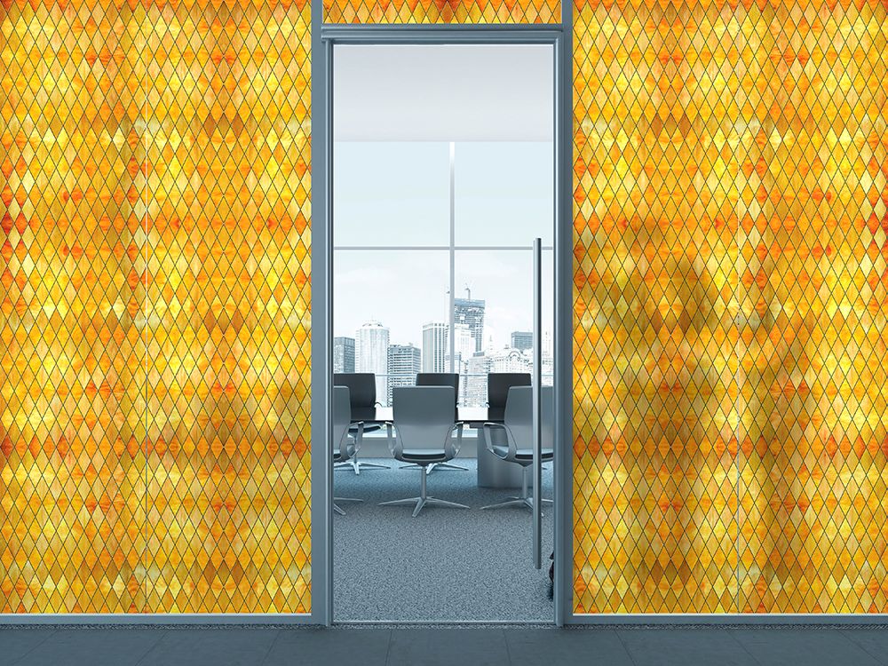 SXRR-9041-O Yellow Diamond Stained Glass - Opalescent