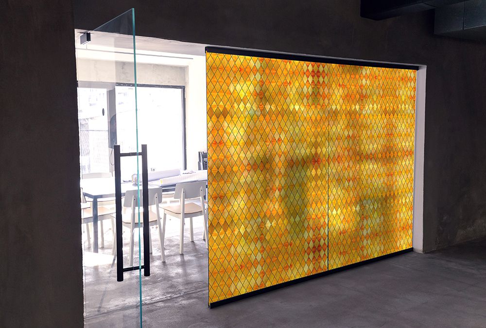 SXRR-9041-O Yellow Diamond Stained Glass - Opalescent
