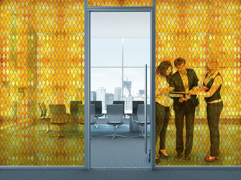 SXRR-9041-T Yellow Diamond Stained Glass - Transparent