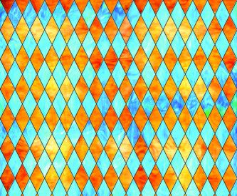 SXRR-9042-T Blue/Orange Diamond Stained Glass - Transparent