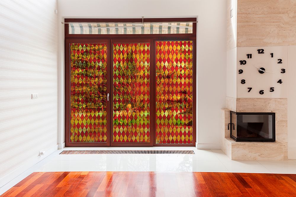 SXRR-9043-T Ruby Diamond Stained Glass - Transparent