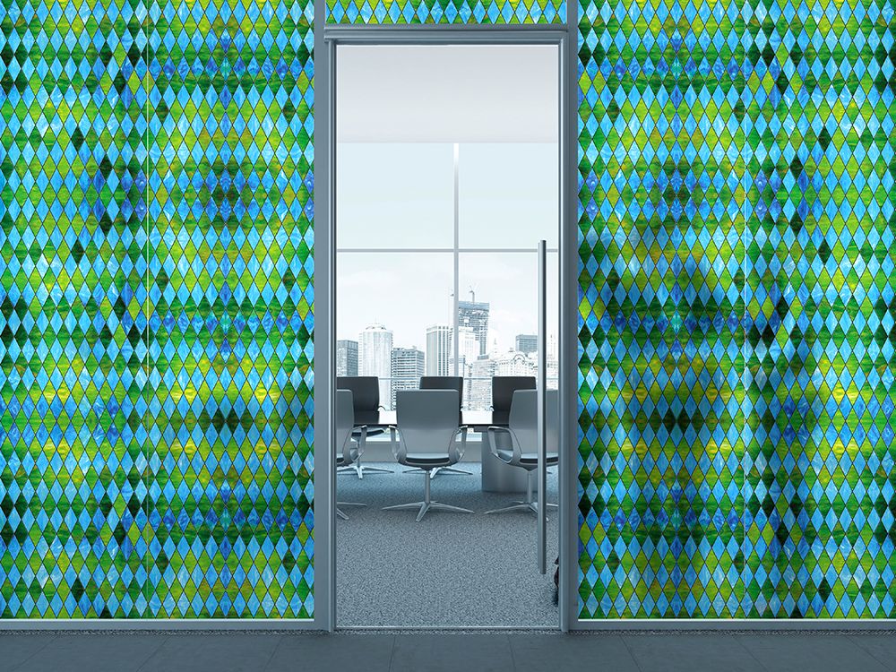 SXRR-9044-O Blue/Green Diamond Stained Glass - Opalescent