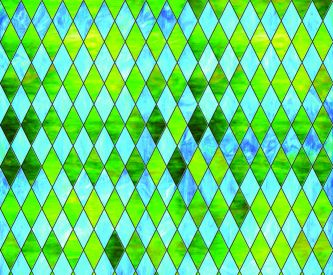 SXRR-9044-T Blue/Green Diamond Stained Glass - Transparent