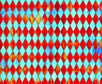SXRR-9045-T Red/Blue Diamond Stained Glass - Transparent